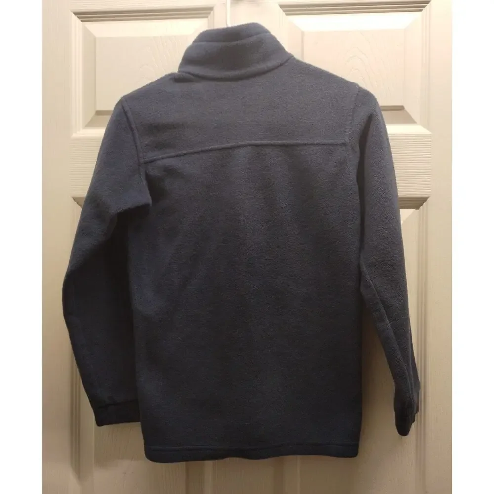Columbia Kids' Size Medium (10-12) Navy Blue Full Zip-Up Mock Neck Fleece Jacket